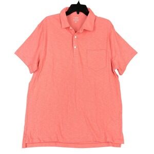J.Crew Polo Shirt‎ Mens XL Orange Cotton Pocket Slub Cotton Shortsleeve